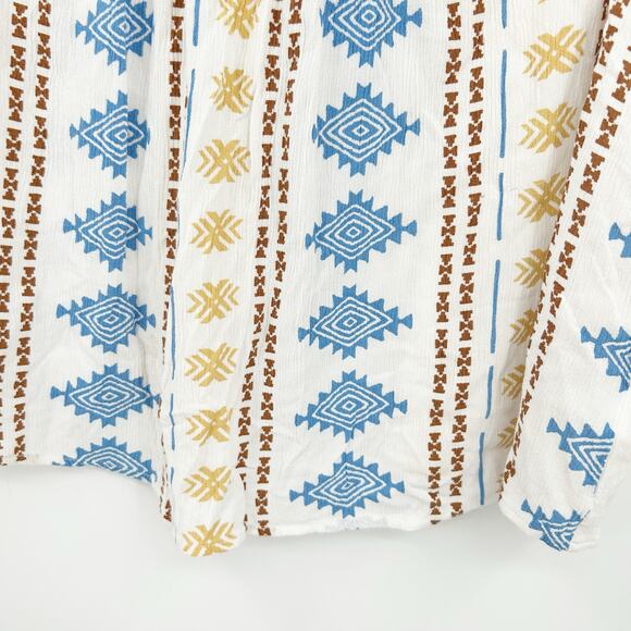 Savanna Jane Womens Boho Southwestern Aztec Print Flutter Sleeve Blouse Size 1X - Picture 6 of 9